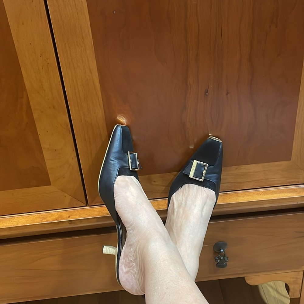 Gucci Black Suede Leather Mules Size 36C Euro, Size 5.5 U.S.